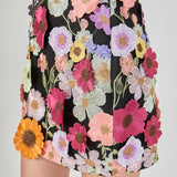 Floral Embroidered Mini Skirt