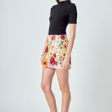 Floral Embroidered Mini Skirt