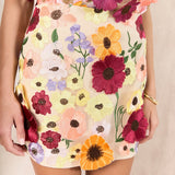 Floral Embroidered Mini Skirt
