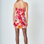 Endless Rose - Floral Embroidered Mini Dress Red / L Endless Rose - Floral Embroidered Mini Dress Red / L