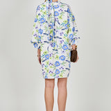 Floral Print Belted Collared Dress