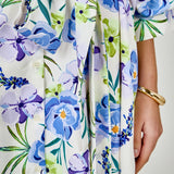 Floral Print Belted Collared Dress