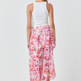 Floral Ruffled Maxi Skirt