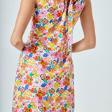 Cotton Floral Print Cutout Maxi Dress