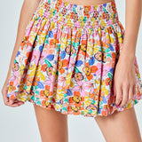 Cotton Floral Print Mini Skort
