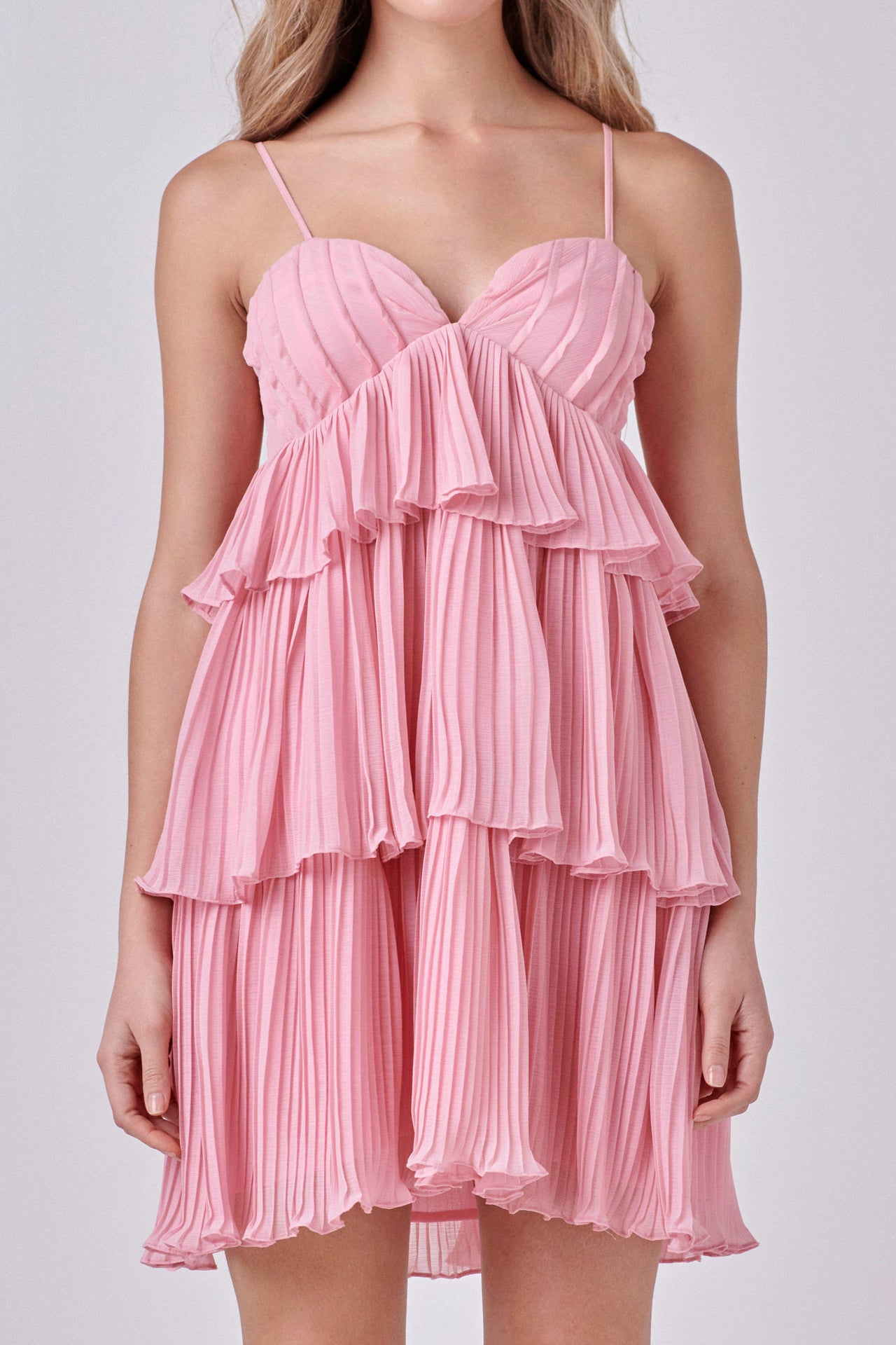 Endless Rose - Chiffon Pleated Corset Mini Dress - Dresses in Women's Clothing available at endlessrose.com
