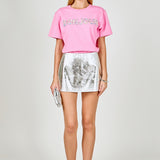 Sequined Embroidered Bonjour Patch Top