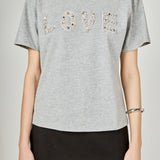 Love Jewel Embroidered Patch Top