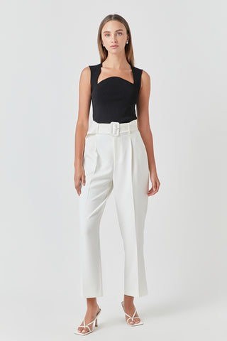 Ribbed Knit Sleeveless Top