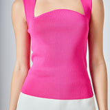 Ribbed Knit Sleeveless Top
