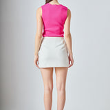Ribbed Knit Sleeveless Top
