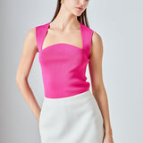 Ribbed Knit Sleeveless Top