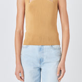 Ribbed Knit Sleeveless Top