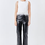 Feather Trim Tie Top