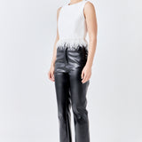 Feather Trim Tie Top