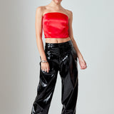 Satin Strapless Curved Bustier