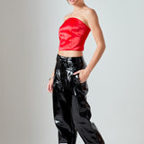 Satin Strapless Curved Bustier
