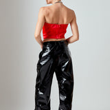Satin Strapless Curved Bustier