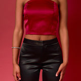 Satin Strapless Curved Bustier