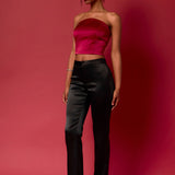 Satin Strapless Curved Bustier