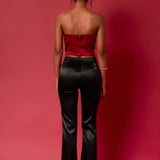 Satin Strapless Curved Bustier
