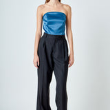 Satin Strapless Curved Bustier