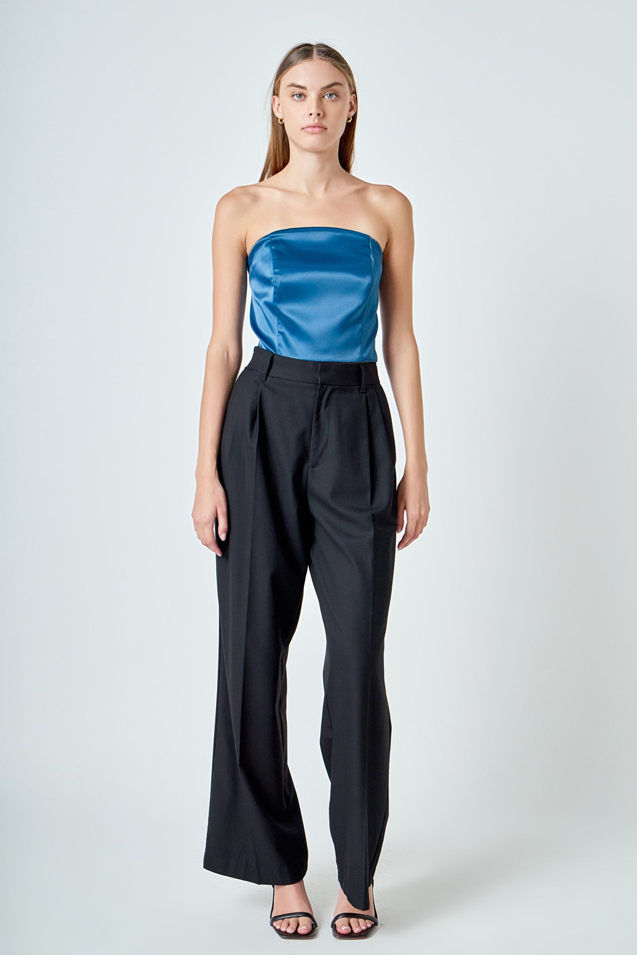 Satin Strapless Curved Bustier