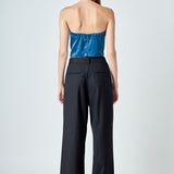Satin Strapless Curved Bustier