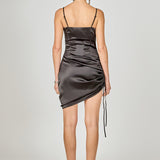 Side Ruched Satin Dress