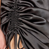 Side Ruched Satin Dress