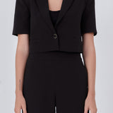 Cropped Short Sleeve Blazer