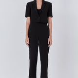 Cropped Short Sleeve Blazer