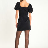 Corsage Puff Sleeve Mini Dress