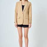 Single Breast 2 Piece Button Blazer