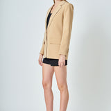 Single Breast 2 Piece Button Blazer