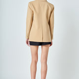 Single Breast 2 Piece Button Blazer