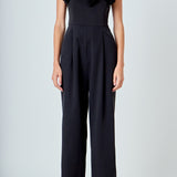 Flower Trim Jumpsuit