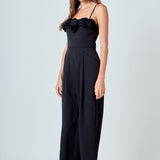 Flower Trim Jumpsuit