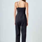Flower Trim Jumpsuit