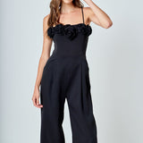 Flower Trim Jumpsuit
