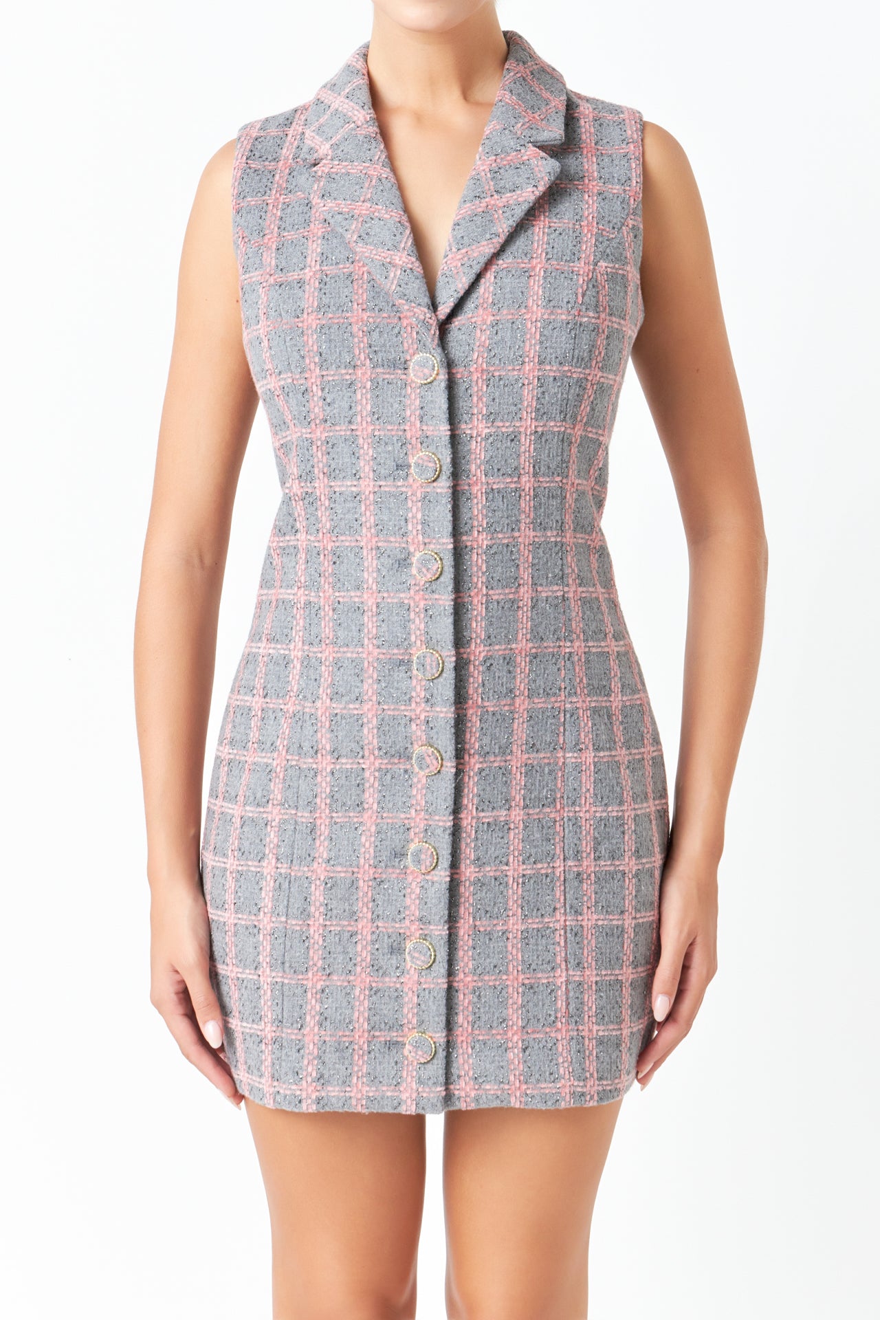 Endless Rose - Tweed Sleeveless Dress - Dresses in Women's Clothing available at endlessrose.com