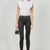 Mock Neck Padded Knit Top