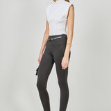 Mock Neck Padded Knit Top