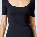 Ribbed Short Sleeve Top