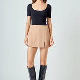Ribbed Short Sleeve Top