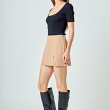 Ribbed Short Sleeve Top