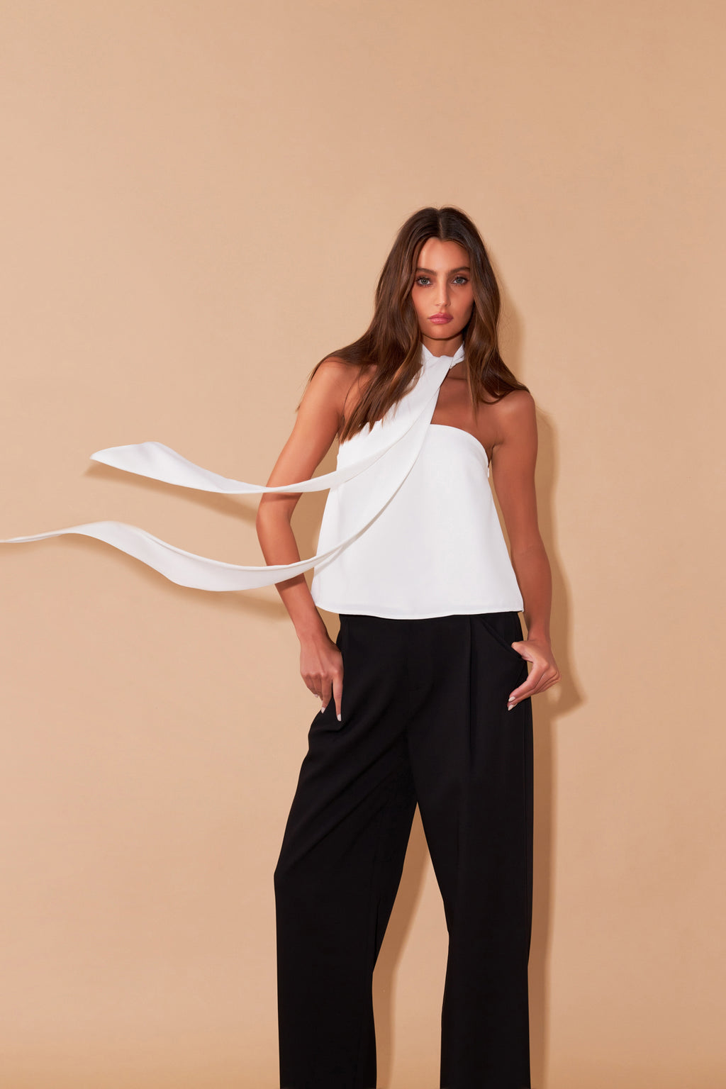Front Tie Strapless Top