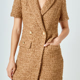Short Sleeve Tweed Romper