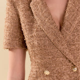 Short Sleeve Tweed Romper