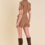 Short Sleeve Tweed Romper